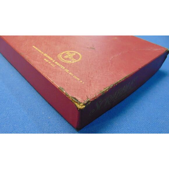 Scrabble Vintage 1953 Selchow & Righter Crossword Board Game Complete 100 Tiles - Picture 11 of 14